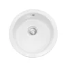 Caple Warwickshire Single Bowl Inset or Undermount White Ceramic Round Kitchen Sink - 470 x 470mm