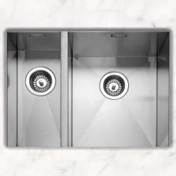 Caple Zero 1.5 Bowl Inset or Undermount Brushed Stainless Steel Sink & Waste Kit - 596 x 450mm
