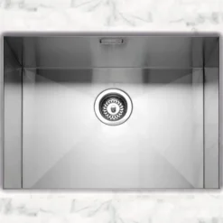 Caple Zero 1 Bowl Inset or Undermount Brushed Stainless Steel Sink & Waste Kit - 600 x 450mm
