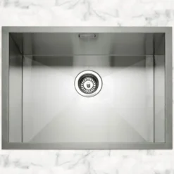 Caple Zero 1 Bowl Inset or Undermount Brushed Stainless Steel Sink & Waste Kit - 600 x 450mm