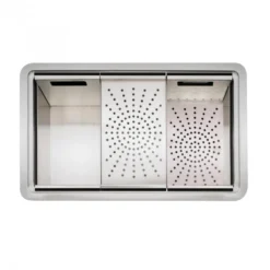 Caple Zona Large Single Bowl Brushed Stainless Steel Sink & Waste Kit with Accessory Pack - 496 x 300mm