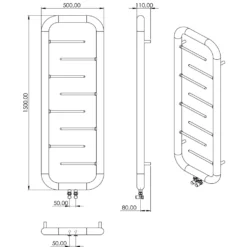 Carisa Aren Ladder Stainless Steel Designer Heated Towel Rail