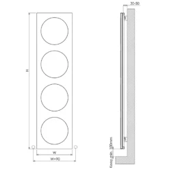 Carisa Circles Aluminium Vertical Mirror Radiator
