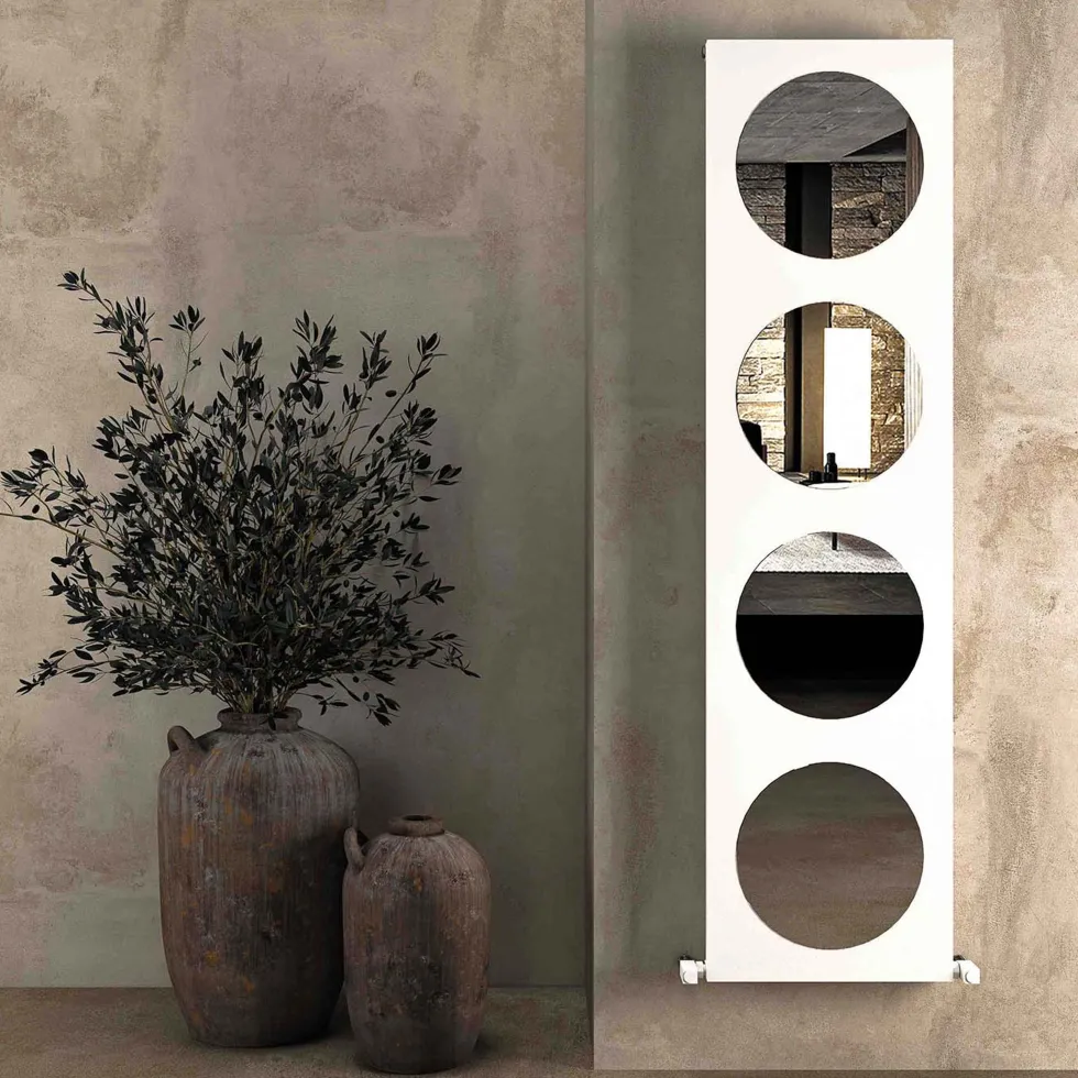 Carisa Circles Aluminium Vertical Mirror Radiator