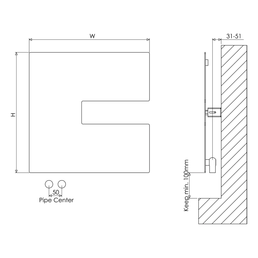 Carisa Coventry Steel Flat Panel Heated Towel Rail - 470 x 470mm