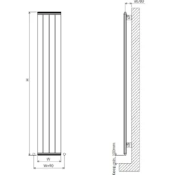 Carisa Elite Flat Panel Textured Vertical Aluminium Radiator