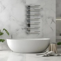 Carisa Ivor Offset Stainless Steel Designer Heated Towel Rail