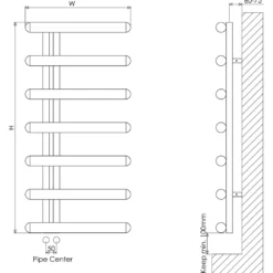 Carisa Ivor Offset Stainless Steel Designer Heated Towel Rail