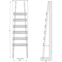 Carisa Jacobs Floor Mounted Ladder Aluminium Heated Towel Rail - 2000 x 535mm