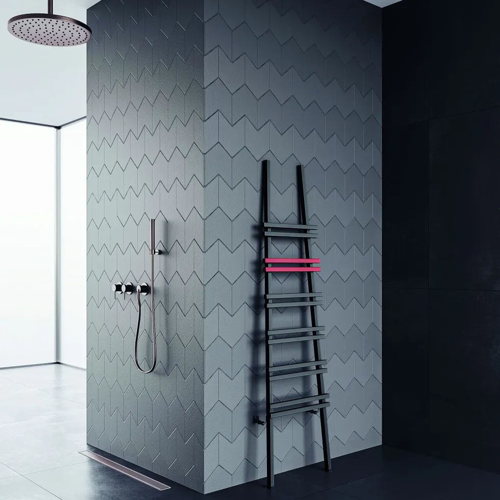 Carisa Jacobs Floor Mounted Ladder Aluminium Heated Towel Rail - 2000 x 535mm