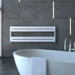 Carisa Mack Bath Horizontal Aluminium Heated Towel Rail - 505 x 1500mm