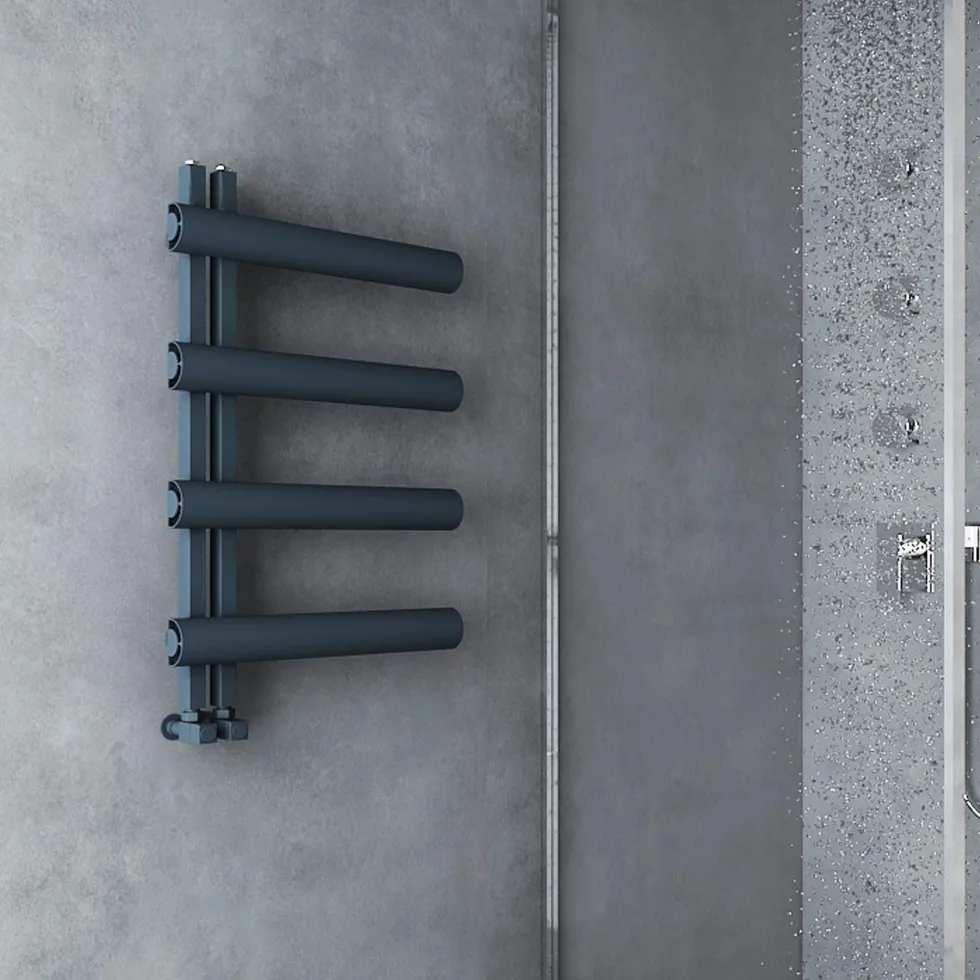Carisa Moon L Offset Aluminium Heated Towel Rail