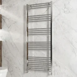 Carisa Nile Flat Vertical Steel Ladder Heated Towel Rail