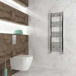 Carisa Nile Flat Vertical Steel Ladder Heated Towel Rail