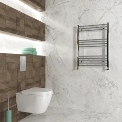 Carisa Nile Flat Vertical Steel Ladder Heated Towel Rail