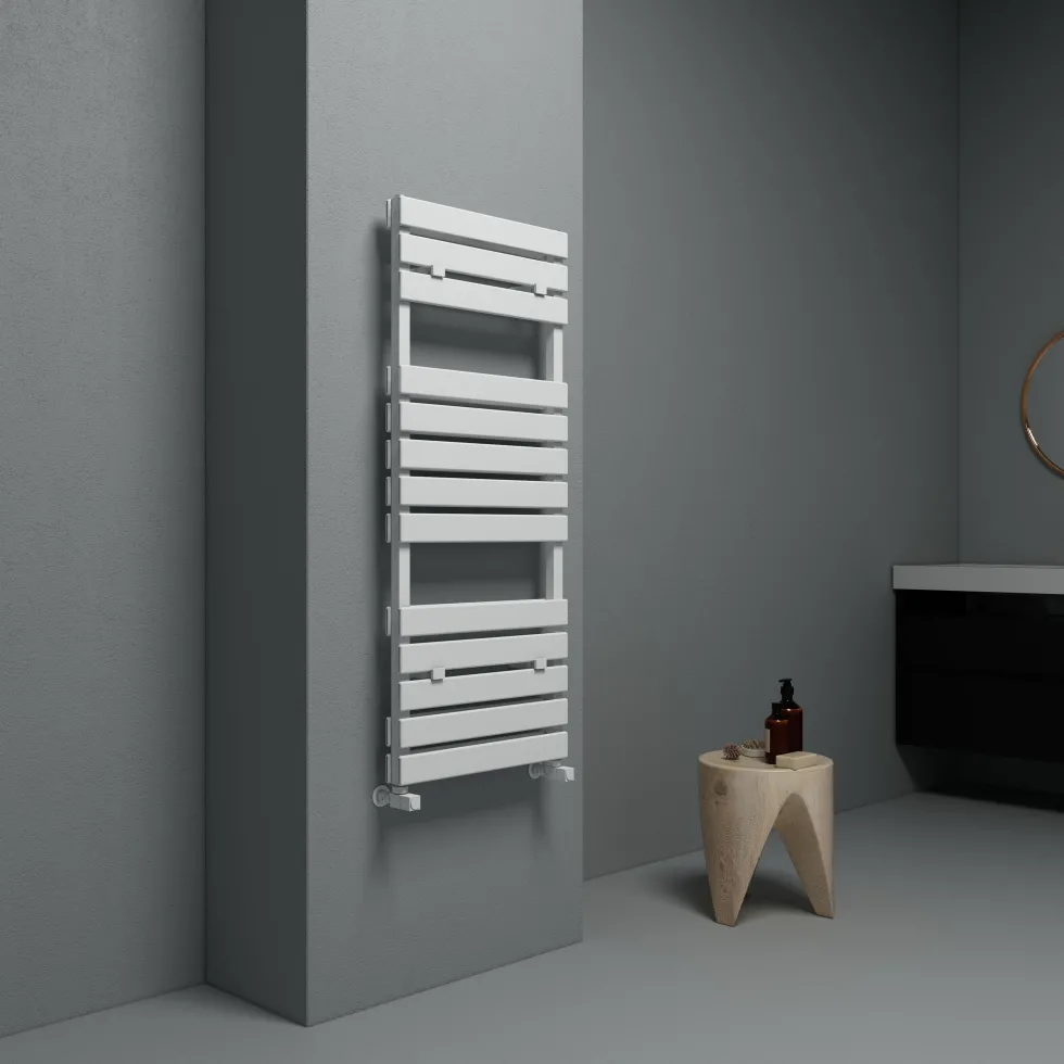 Carisa Plata Bath Flat Double Panel Aluminium Heated Towel Rail