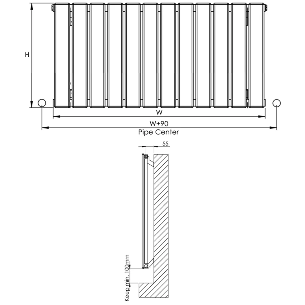Carisa Plata Single Panel Horizontal Aluminium Radiator