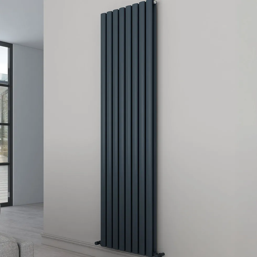 Carisa Tallis Oval Double Panel Vertical Aluminium Radiator