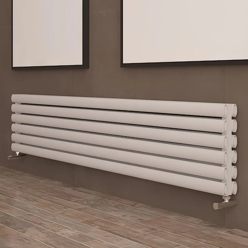 Carisa Tallis XL Oval Double Panel Horizontal Aluminium Radiator
