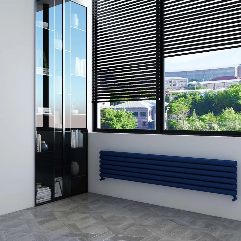 Carisa Tallis XL Oval Double Panel Horizontal Aluminium Radiator