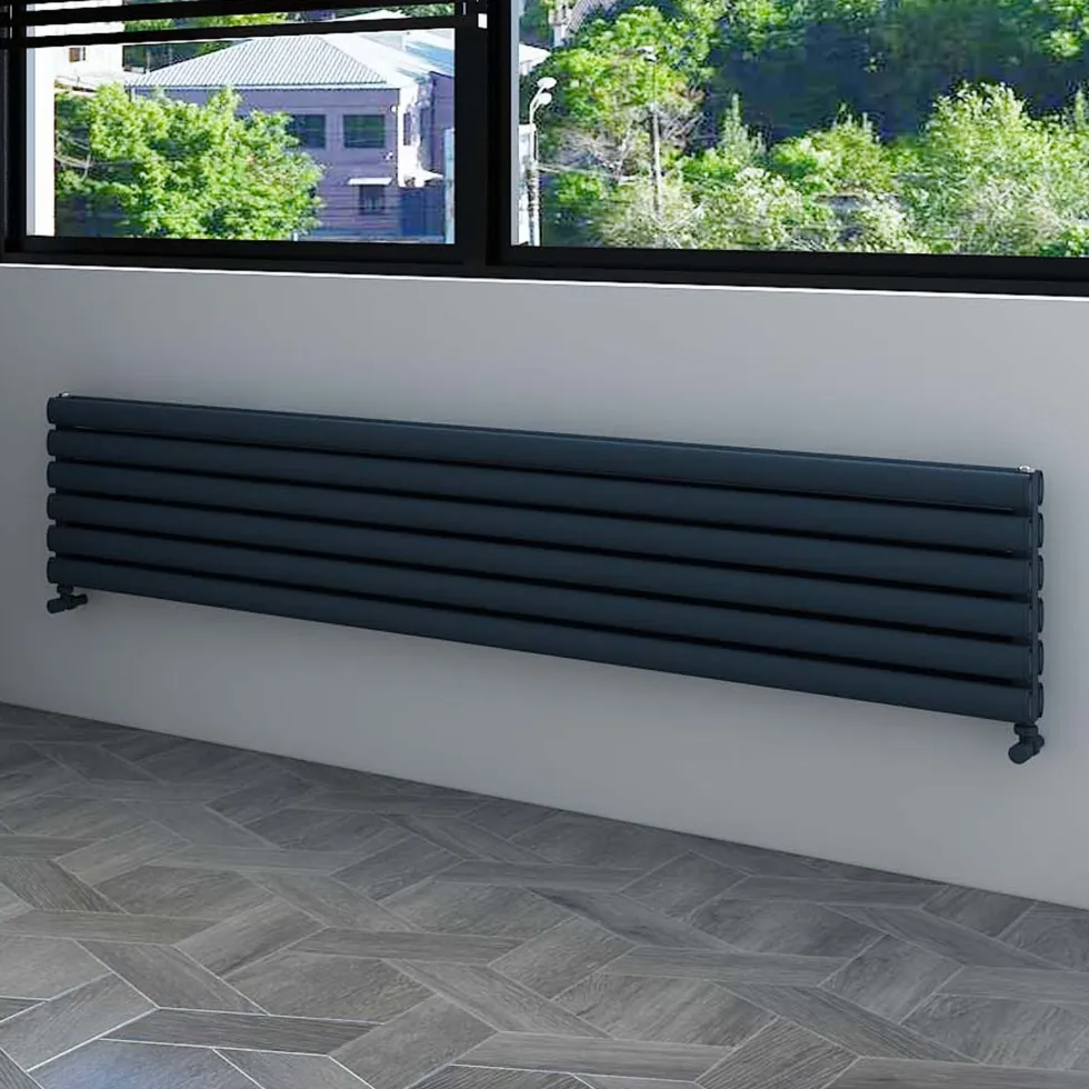 Carisa Tallis XL Oval Double Panel Horizontal Aluminium Radiator