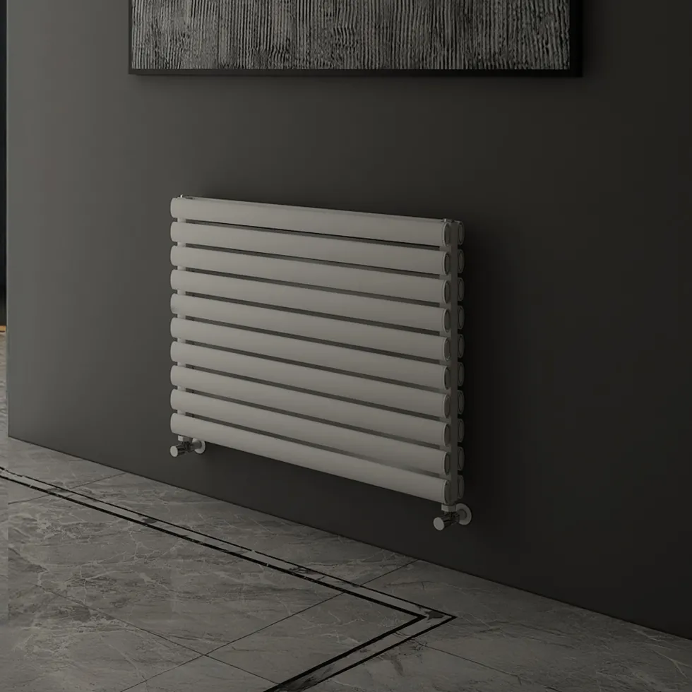 Carisa Tallis XL Oval Double Panel Horizontal Aluminium Radiator