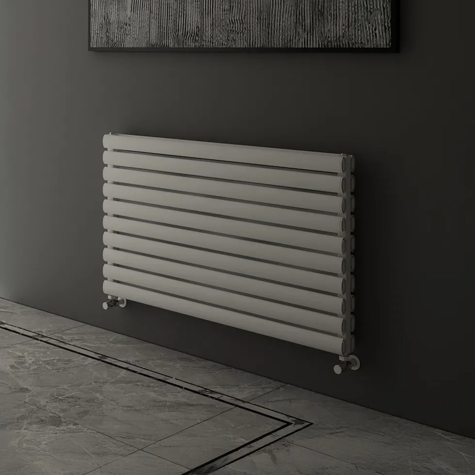 Carisa Tallis XL Oval Double Panel Horizontal Aluminium Radiator