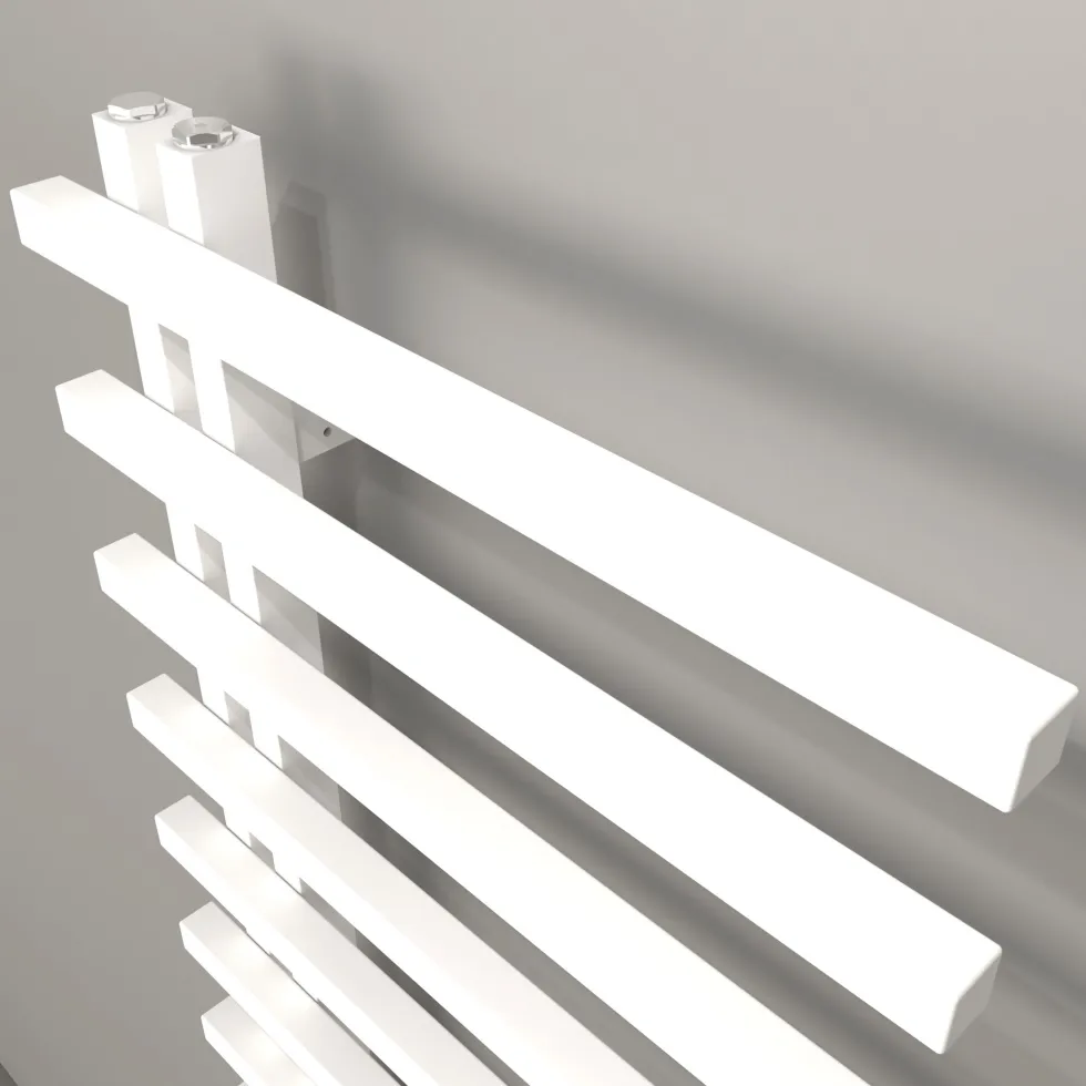Carisa Terra L Offset Aluminium Heated Towel Rail