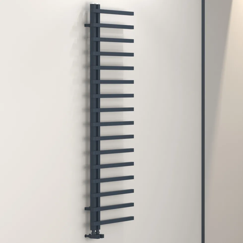 Carisa Terra L Offset Aluminium Heated Towel Rail