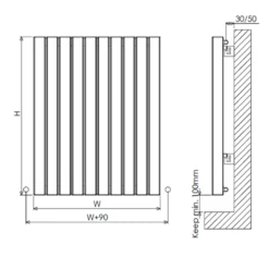 Carisa Vesta Oval Single Panel Horizontal Aluminium Radiator