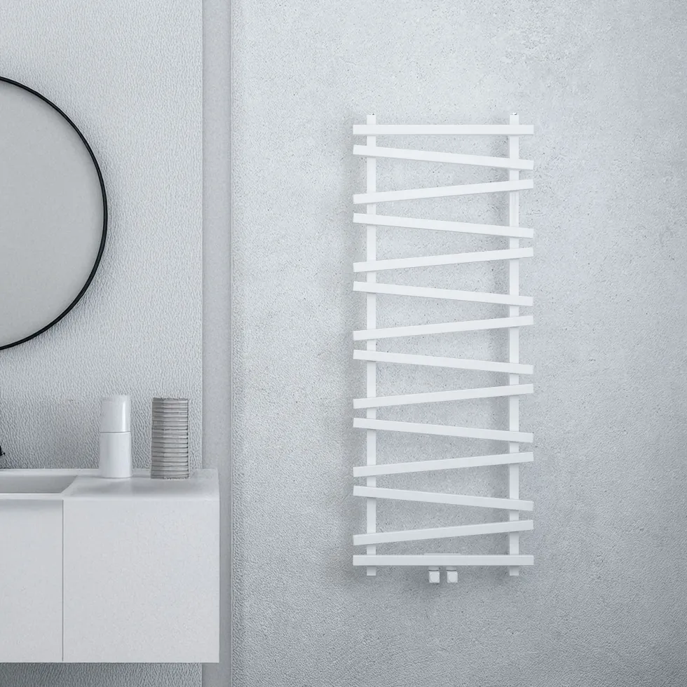 Carisa Vivek Angled Designer Aluminium Heated Towel Rail