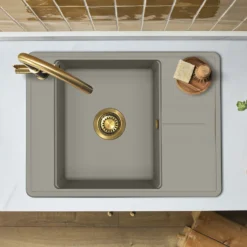 Clearwater Arina 1 Bowl Granite Composite Kitchen Sink with Reversible Drainer - 670 x 500mm