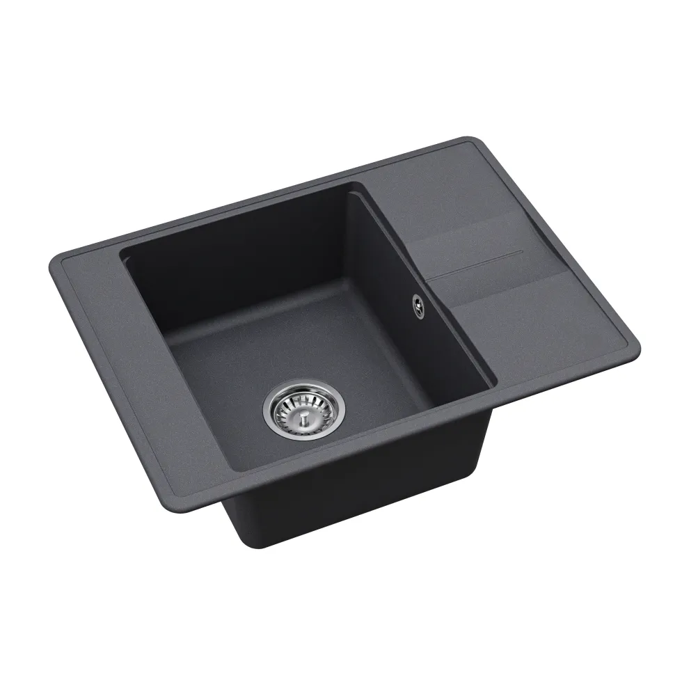 Clearwater Arina 1 Bowl Granite Composite Kitchen Sink with Reversible Drainer - 670 x 500mm