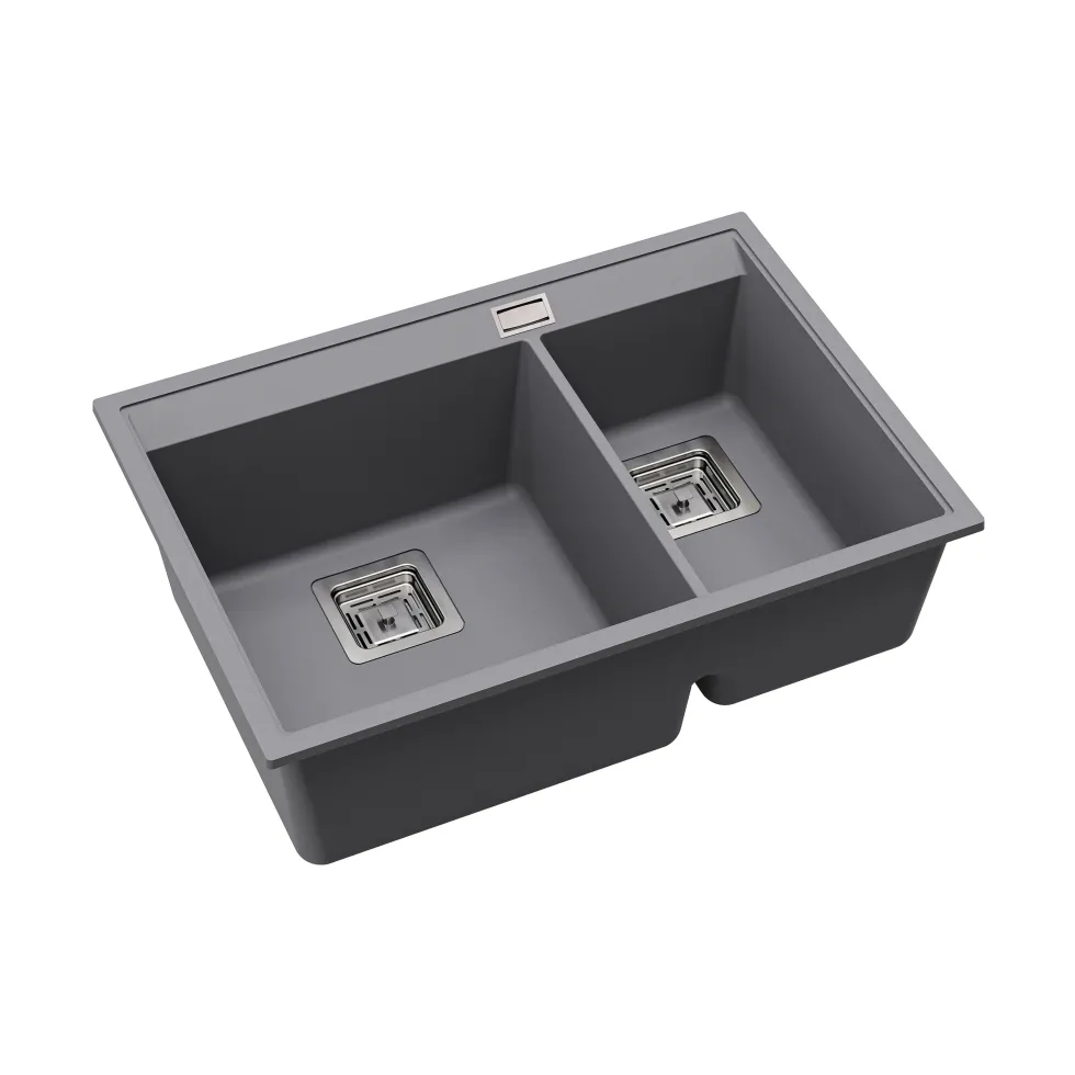 Clearwater Capri 1.75 Bowl Granite Composite Inset/Undermount Kitchen Sink - 650 x 455mm