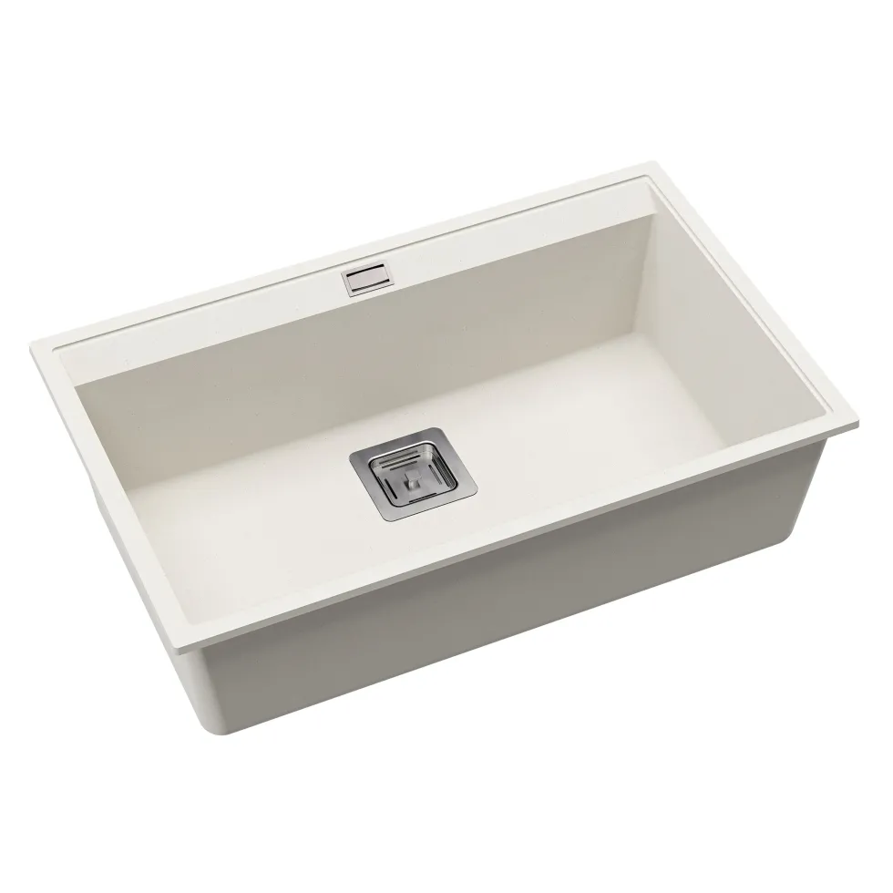 Clearwater Capri 1 Bowl Granite Composite Inset/Undermount Kitchen Sink - 740 x 455mm