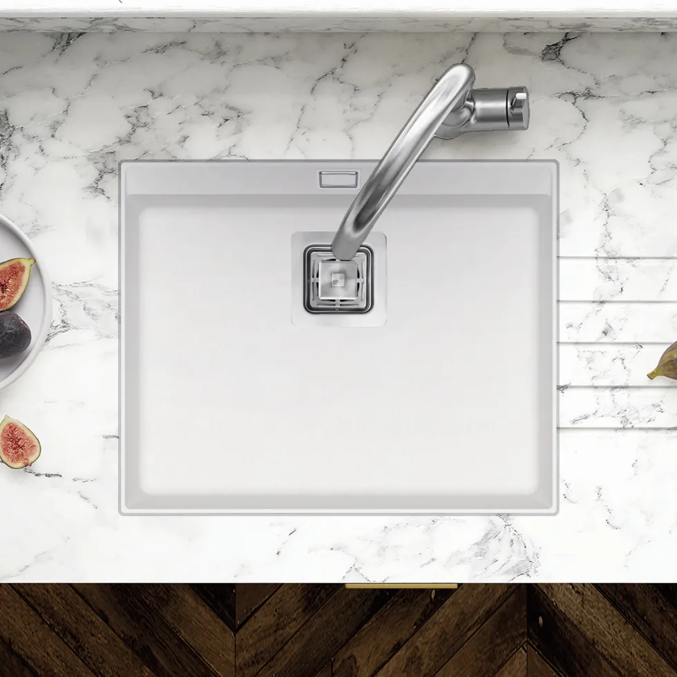 Clearwater Capri 1 Bowl Granite Composite Inset/Undermount Kitchen Sink - 505 x 405mm