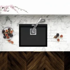 Clearwater Capri 1 Bowl Granite Composite Inset/Undermount Kitchen Sink - 505 x 405mm