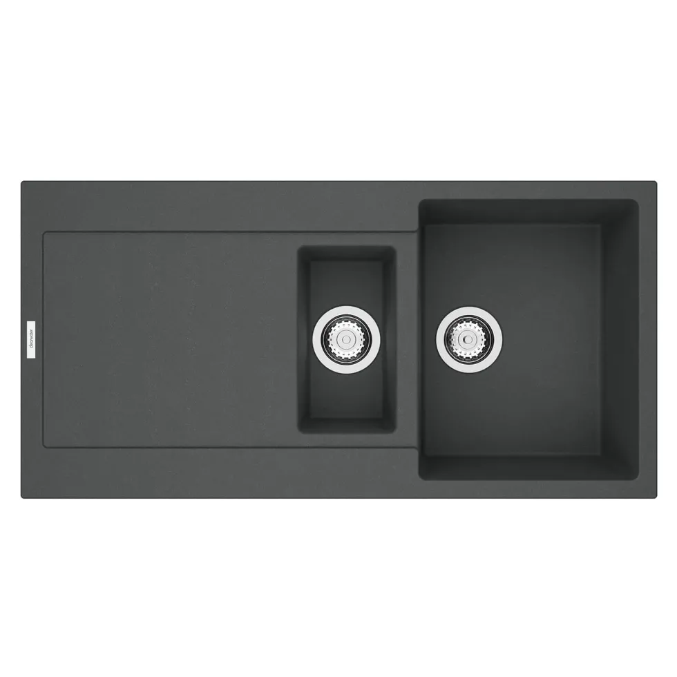 Clearwater Carina 1.5 Bowl Granite Composite Sink & Waste with Reversible Drainer - 1000 x 500mm