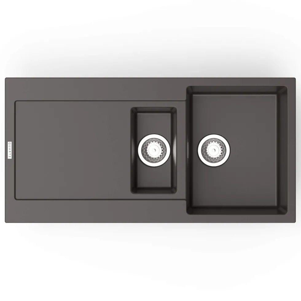 Clearwater Carina 1.5 Bowl Granite Composite Sink & Waste with Reversible Drainer - 1000 x 500mm