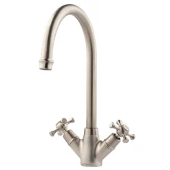 Clearwater Cottage Twin Crosshead Mono Sink Mixer with Swivel Spout