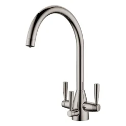 Clearwater Eclipse Triple Lever Mono Kitchen Mixer and Cold Filtered Water Tap - Brushed Nickel