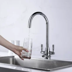 Clearwater Eclipse Triple Lever Mono Kitchen Mixer and Cold Filtered Water Tap - Polished Chrome