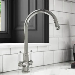 Clearwater Elegance Twin Lever Mono Sink Mixer with Swivel Spout