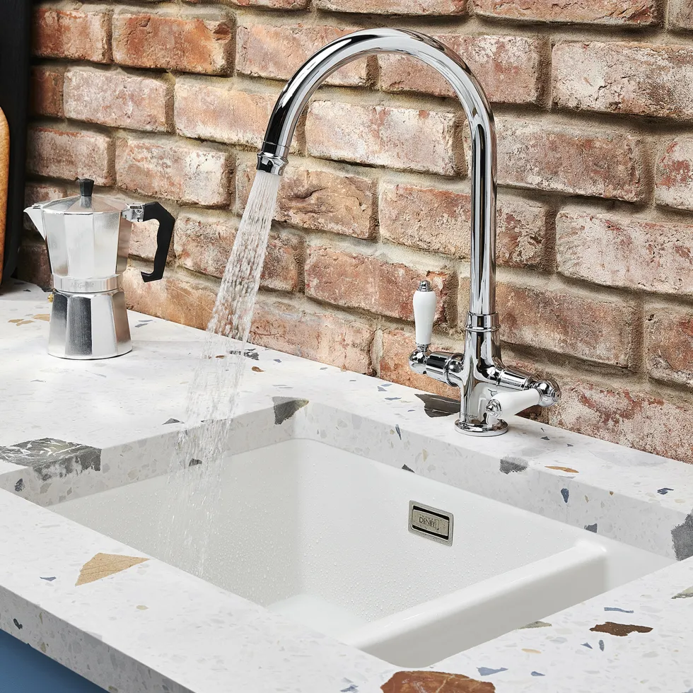 Clearwater Elegance Twin Lever Mono Sink Mixer with Swivel Spout