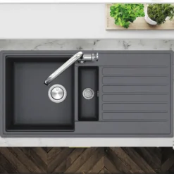 Clearwater Kameo Smart 1.5 Bowl Granite Composite Kitchen Sink - 1000 x 500mm
