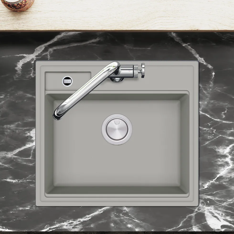 Clearwater Kameo-X Smart 1 Bowl Granite Composite Inset/Undermount Kitchen Sink & Waste Kit - 560 x 500mm