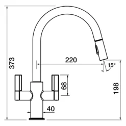 Clearwater Kira Twin Lever Mono Pull Out Spray Kitchen Mixer