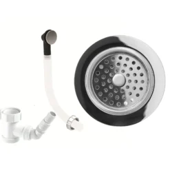 Clearwater 90mm Deluxe Basket Strainer & Overflow - Chrome