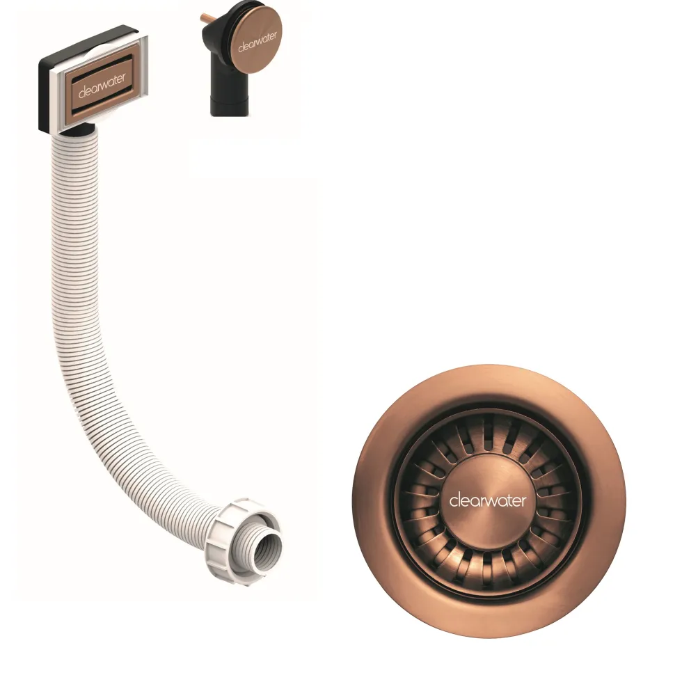 Clearwater 90mm Kitchen Basket Strainer Waste & Overflow