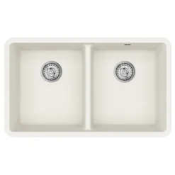 Clearwater Nova 2 Bowl Granite Composite Inset/Undermount Kitchen Sink - 810 x 480mm